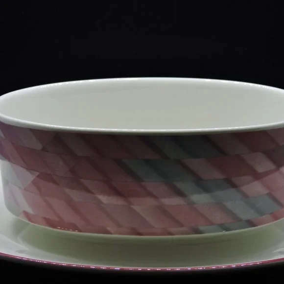 Villeroy & Boch VITRO-Porcelain Attached Gravy Dish Underplate Collage Pattern - Picture 10 of 10